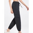 thumbnail image 3 of TFixol Pantalones cargo sueltos para mujer, bolsillos con cordón, elásticos, de secado rápido, para correr, fitness, 3 of 8