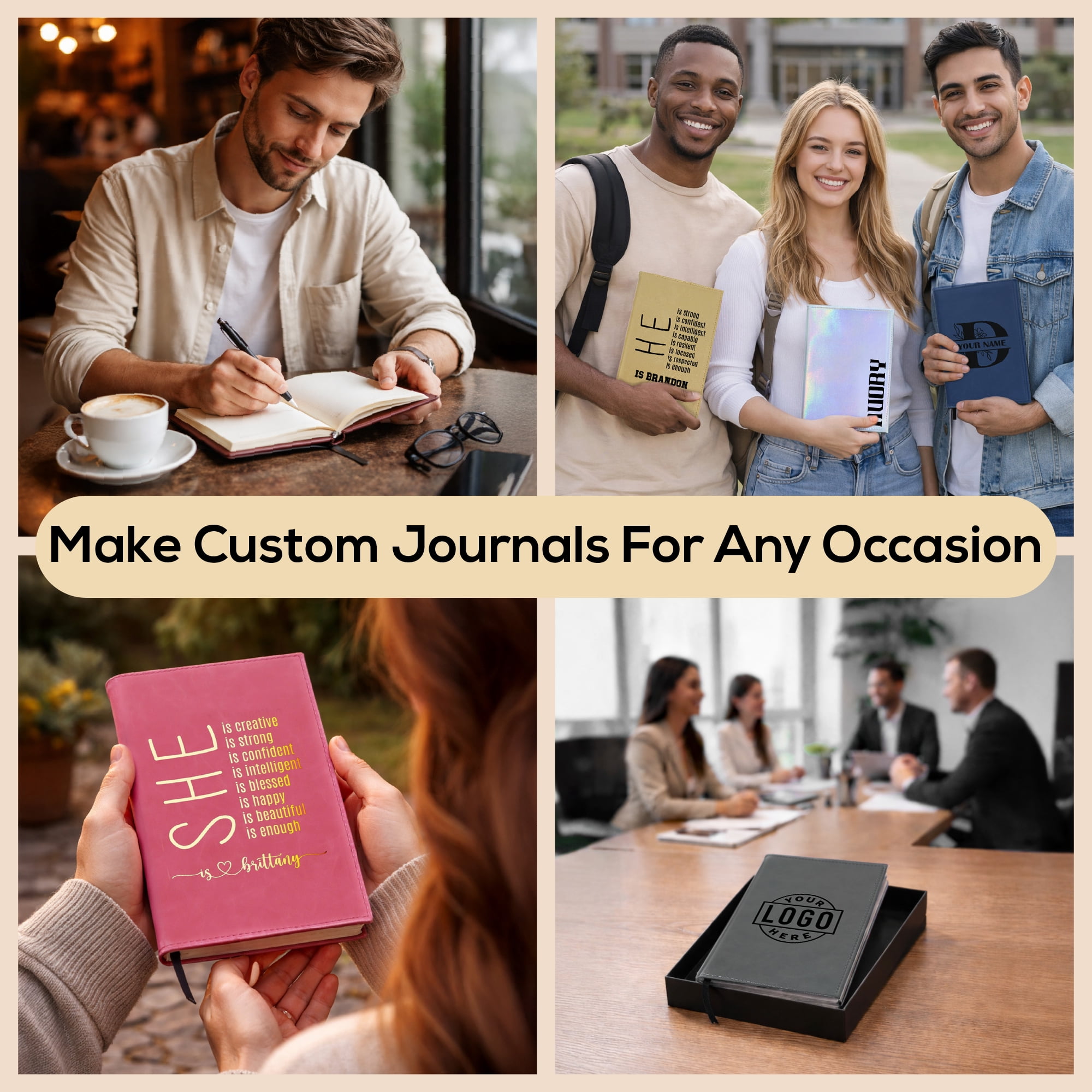 MakerFlo Laserette Refillable Journal, 8.75 x 5.5 in, Vegan Leather Cover with Lined Pages (Pack of 12), Red