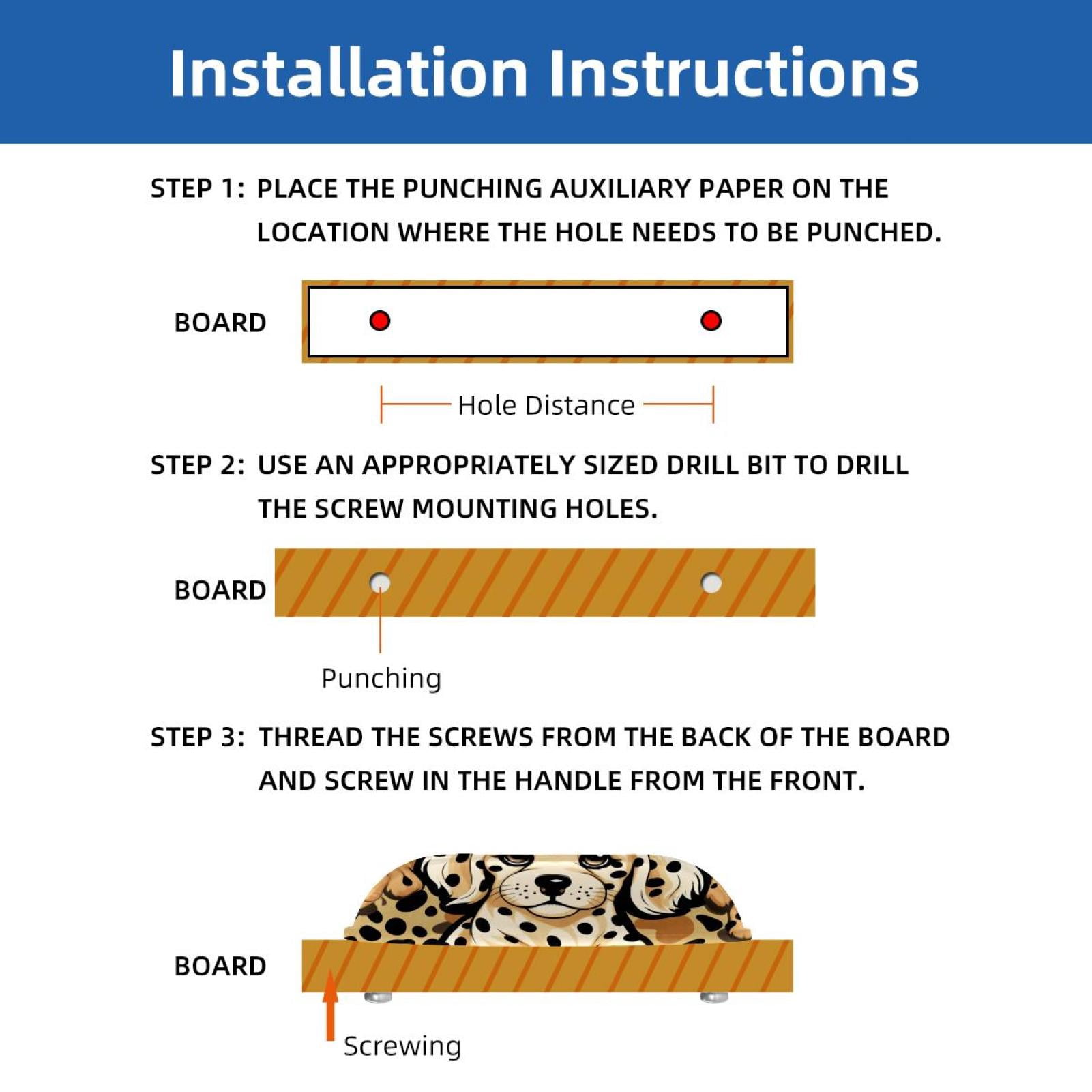 PhooArto 6 Pcs Cup Drawer Pulls, Puppy Dog Leopard Pattern Shell Shape Handles Cabinet Knobs for Dresser Cupboard Closet Wardrobe with Screws