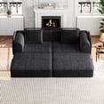 thumbnail image 3 of Eyisean 72.4" Chenille Modular Sectional Sofa, 2 Seater Convertible Loveseat Sofa Bed with Storage Pocket & Cushion, Anti-Slip, Comfy Floor Boneless Couch for Living Room, No Assembly Required, 3 of 21