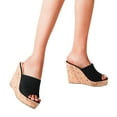 thumbnail image 6 of Wedge Sandals For Women Platform High Heels Summer Mule Slip Comfortable Soft Arch Support Sandals, 6 of 8