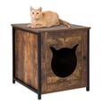 thumbnail image 1 of Gymax Cat Litter Box Enclosure w/ Metal Frame & Adjustable Feet Brown, 1 of 10