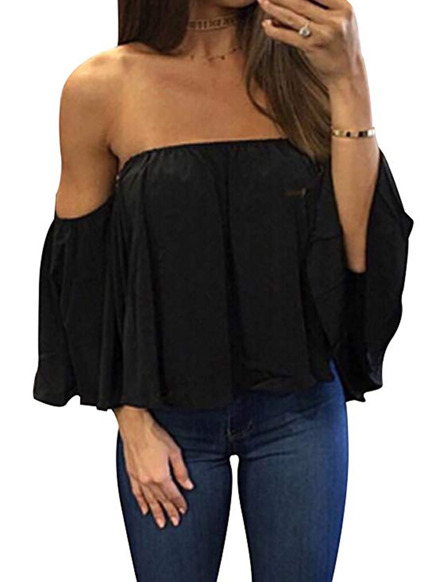 off the shoulder plus size tops