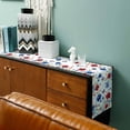 thumbnail image 3 of Blue Red Spring Floral Table Runner Cotton Linen 60 Inch Holiday Dresser Scarves, Pastoral Flowers Butterflies Watercolor Tablerunner for Kitchen Coffee Dining Bedroom Dinner Scarf Décor 13''x60'', 3 of 9