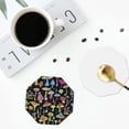 thumbnail image 5 of Kll Octagon Drink Coasters Set Of 4,Pu Leather Absorbent Coasters Set Decorative Coffee Cup Coasters Housewarming Gift For Home Decor-Bright Mushrooms, 5 of 9