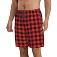 thumbnail image 2 of Goofa Buffalo Plaid Red Black Printed Mens Swim Trunks Summer Quick Dry Short Beach Swimwear Bathing Suits-Large, 2 of 9