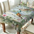 thumbnail image 4 of GZHJMY Bird Flowers Rectangle Tablecloth, Waterproof Stain Wrinkle Resistant Washable Polyester Table Cover for Picnic Dinner Holiday Kitchen Party Decor, 60 x 90 in Home Decor, 4 of 7