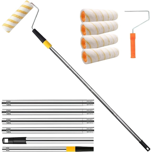 HUGFEGWE Rallonge de Poteau pour Peinture, Extension de Rouleau de Peinture, Cadre de Rouleau Réglable, Rallonges de Rouleau de Peinture, Fournitures de Peinture Murale Portables pour Plafond, Armoires de Cuisine, Artisanat CJB91-17430