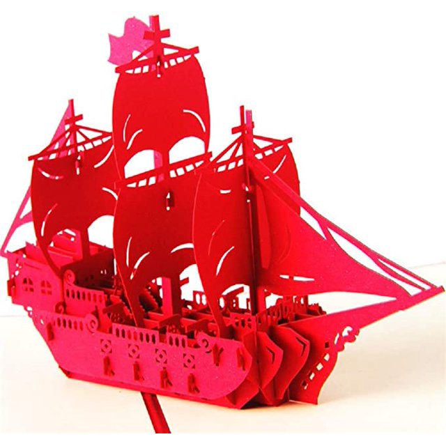 Tarjetas de graduación, tarjetas de regalo para niños o amigos, tarjetas de felicitación emergentes en 3D con sobres (veleros)