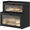 Black, variant on Double Layer Bamboo Bread Box for Kitchen Counter,Bread Holder,Countertop Bread Storage with Window