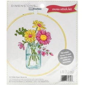 Simplicity Dimensions Flower Mason Jar Cross Stitch Kit