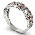thumbnail image 2 of 0.17 ctw Wedding Band for Women - 18K White Gold Natural Garnet Stackable Eternity Ring, 2 of 6