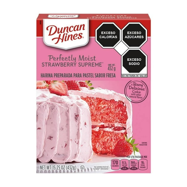 Harina para preparar pastel Duncan Hines fresa 432g