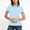 Sky Blue B, variant on Ashirexll Womens Summer Tops, Short Sleeve Shirts for Women, Casual Short Sleeve Turndown Collar Blouse