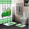 thumbnail image 2 of FMSHPON Shamrock CloverRetro Truck 4 Piece Bathroom Set Shower Curtain Bath Rug Contour Mat and Toilet Lid Cover, 2 of 7