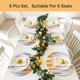 thumbnail image 5 of Orange Gray Round 15 Inch Placemats Set of 6, Retro Country Abstract Ombre Aesthetic HeatResistant Non Slip Place Mats for Dining Table, Wipeable Braided Kitchen Table Mats for Housewarming, 5 of 9