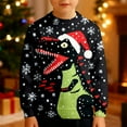 thumbnail image 2 of Byoo Toddler Boys Christmas Sweatshirt Dinosaur Graphic Long Sleeve Round Neck Knited Shirt Xmas Soft Pullover Top, 2 of 5