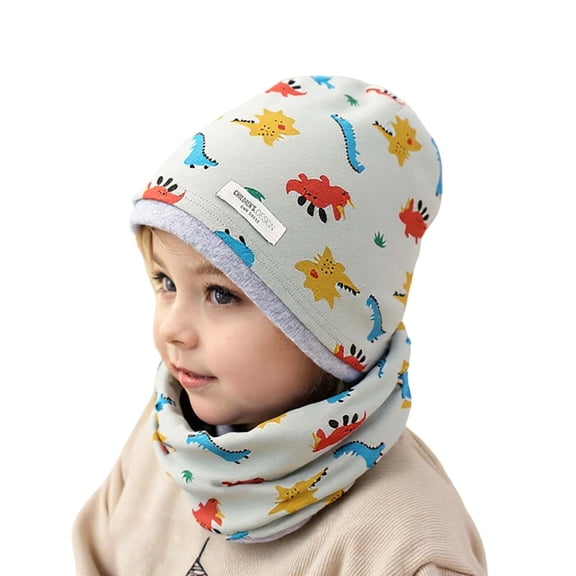Gaexia Beanie,Winter Hat and Neck Warmer Set for Kids Cozy Double Layer Toddler Scarf Combo Soft Warm Accessories