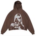 thumbnail image 3 of 2022 Nueva sudadera holgada con cremallera de moda para hombre, sudadera de gran tamaño Harajuku y2k, ropa de calle estampada para mujer, top negro de manga larga, 3 of 5