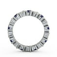 thumbnail image 3 of 1.41 Ct Round Cut Blue Sapphire Real Diamond Beautiful Engagement Eternity Band for her 14K White Gold Size 5, 3 of 7