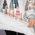 thumbnail image 3 of Oversized Wearable Blanket Hoodie,Christmas Tree and House Pattern Sherpa Blanket Hoodie with Super Pockets,Super Warm Fuzzy Pullover for Women & Men, 3 of 6
