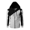 thumbnail image 1 of Mens Zipper Hoodie Splicing Large Size Sweater Jacket, 1 of 4