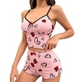 thumbnail image 2 of LIZUOJUN Pajamas For Women Set Heart Print Camisole Tops 2 Piece Sleepwear Summer Shorts Loungewear Soft Breathable Lightweight Cozy Home Pajamas - L, 2 of 4