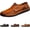 9916 Yellow brown, variant on Men's Slip - breathable casual shoes for walking, wearing flat leather shoes and loafers on one foot, for outdoor leisurely strolls