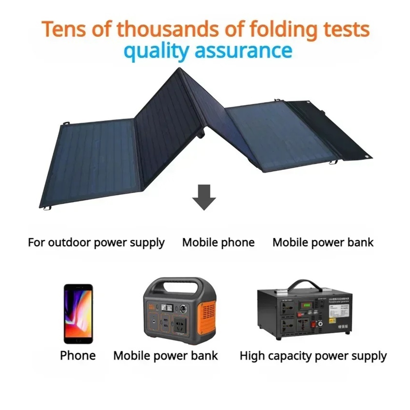 Folding solar panels Folding Solar 400W Single Crystal Panel USB Output Waterproof 18V Battery Solar charger