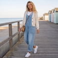 thumbnail image 7 of Dwralegc Loose Denim Jumpsuit for Women Casual Jean Overalls Baggy Cargo Jumpsuit Sleeveless Bib Overalls Pockets Blue 2XL, 7 of 7