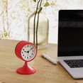 thumbnail image 5 of Reloj despertador analógico bonito de 3", pequeño reloj de mesa retro que funciona con pilas, reloj de escritorio de metal silencioso con luz para decoración de sala de estar, dormitorio, mesita de n, 5 of 5