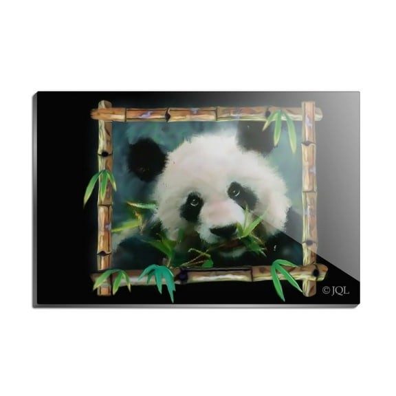 Panda Bear Bamboo Rectangle Acrylic Fridge Refrigerator Magnet