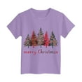 thumbnail image 5 of Staki Toddler Christmas T Shirt Christmas Tree Shirts Toddler Girls Christmas Tshirts Xmas Short Sleeve Graphic Tees Holiday Tops(Purple,9-10 Years), 5 of 6