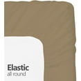 thumbnail image 3 of Twin Extra Long 100% Cotton Jersey Sheet Set - Soft and Comfy - Twin Extra Long, 15" Deep Pocket, 39" x 80" Great for Dorm Room, Hospital and Split King Dual Adjustable Beds - Taupe Twin XL, 3 of 6