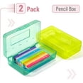 thumbnail image 2 of NestE - Clear Pencil Boxes, 2 Pack, Green Shades, Snap-Tight Lid, Plastic Pencil Box Organizer, 7.9"x4.5"x2.4", 2 of 12