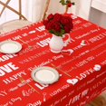 thumbnail image 3 of Happy Valentine''s Day Tablecloth Square 52 x 52 Inch, Red Love Table Cloth, Waterproof Spillproof Polyester Tablecloths for Valentines Day Wedding Dinner Party Decoration, Gifts, 3 of 6