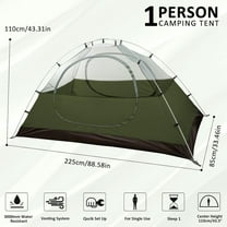1-Person Waterproof Backpacking Tent with Two Doors, Easy Setup for Outdoor Hiking and Travel