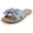 Blue Linen, variant on Women Slide Sandals Bow Knot Strap Flat Lightweight Flip-Flops ROAD-S Light Blue Linen 7.5