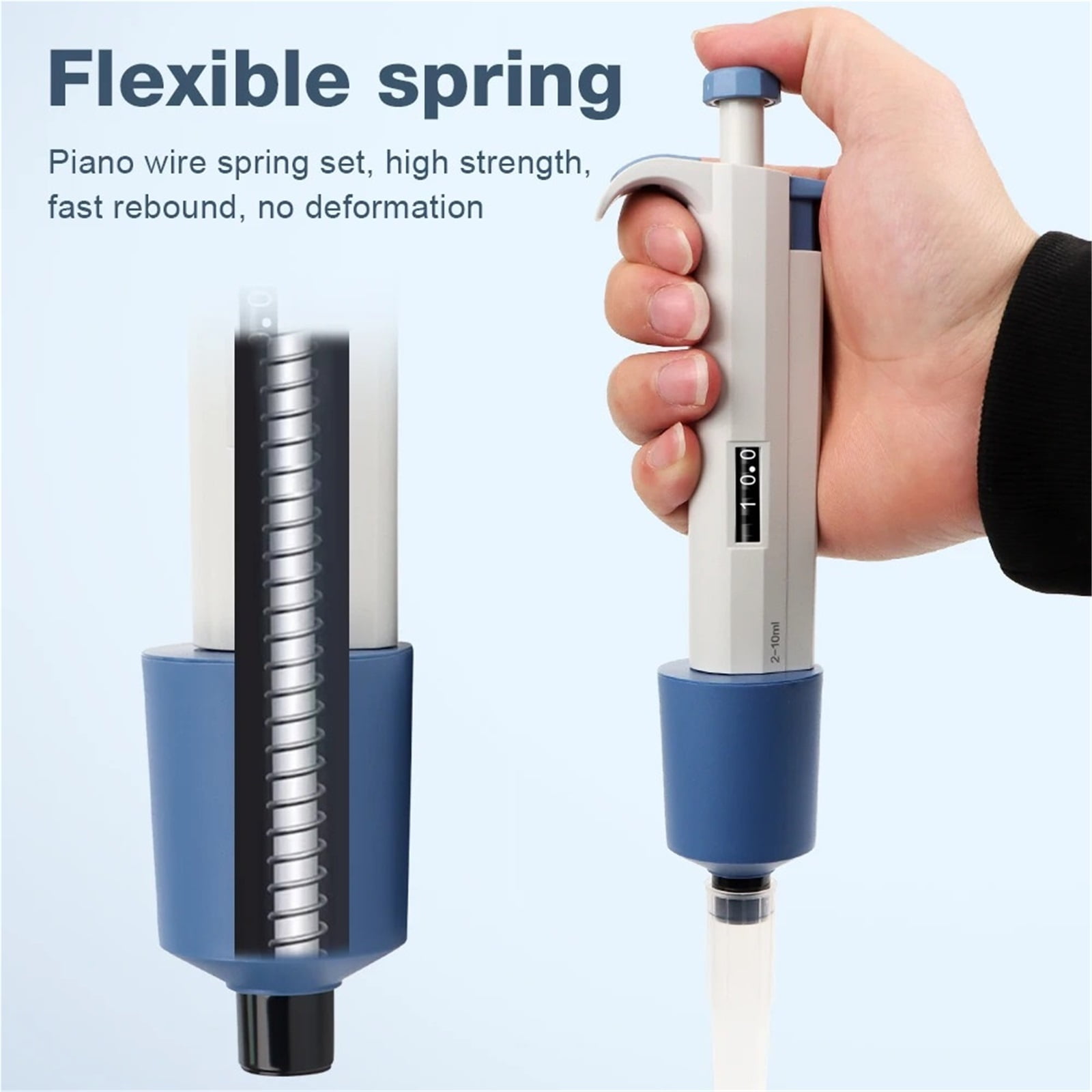 2-10ml Laboratory Pipette Adjustable Single Channel Digital Micropipette With Pipettor Tips Sample Dispenser , High-Accurate