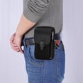 thumbnail image 4 of Bolsa Riñonera de lona para hombre, monedero informal para teléfono, riñonera con cremallera de viaje (negro) JShteea Para Estrenar, 4 of 7
