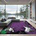 thumbnail image 2 of ODIKA 8'x10' Ultra-Soft Area Rug, Guitar Music Notes Grunge Hip Repeating Rock Motif Vintage Distressed None Washable, Bare feet friendly, Silk-Touch for Bedroom, Under Sectional, 2 of 7