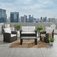 thumbnail image 2 of Velago LAMONE 4-Piece Wicker Outdoor Conversation Set, Dark Grey, 2 of 7