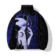 thumbnail image 3 of Chaqueta de invierno para hombre, chaqueta de algodón holgada de tendencia, ropa de algodón con estampado de esqueletos y personas sosteniendo una hoz, ropa de calle Harajuku, 3 of 5