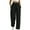 Black, variant on WREESH Womens Sweatpants Fashion Solid Color Elastic Waist Close Slant Pocket Sweatpants Trousers Black