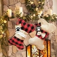thumbnail image 4 of Christmas Stocking Fish Bone Plaid Christmas Hanging Decor Xmas Hanging Stocking, 4 of 10