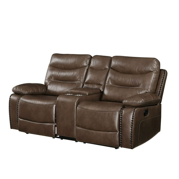 Acme Aashi Motion Loveseat w/Console Brown LeatherGel Match