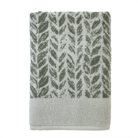 SKL Home Distressed Leaves Bath Towel, Sage