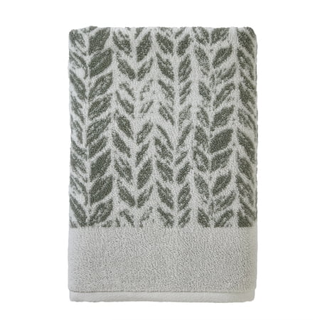 SKL Home Distressed Leaves Bath Towel Sage