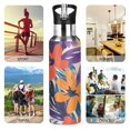 thumbnail image 7 of Yayeee 20oz Insulated Water Bottle Double Wall Stainless Steel with Flip Straw Lid, Colorful Painted Flowers Pattern, 7 of 7