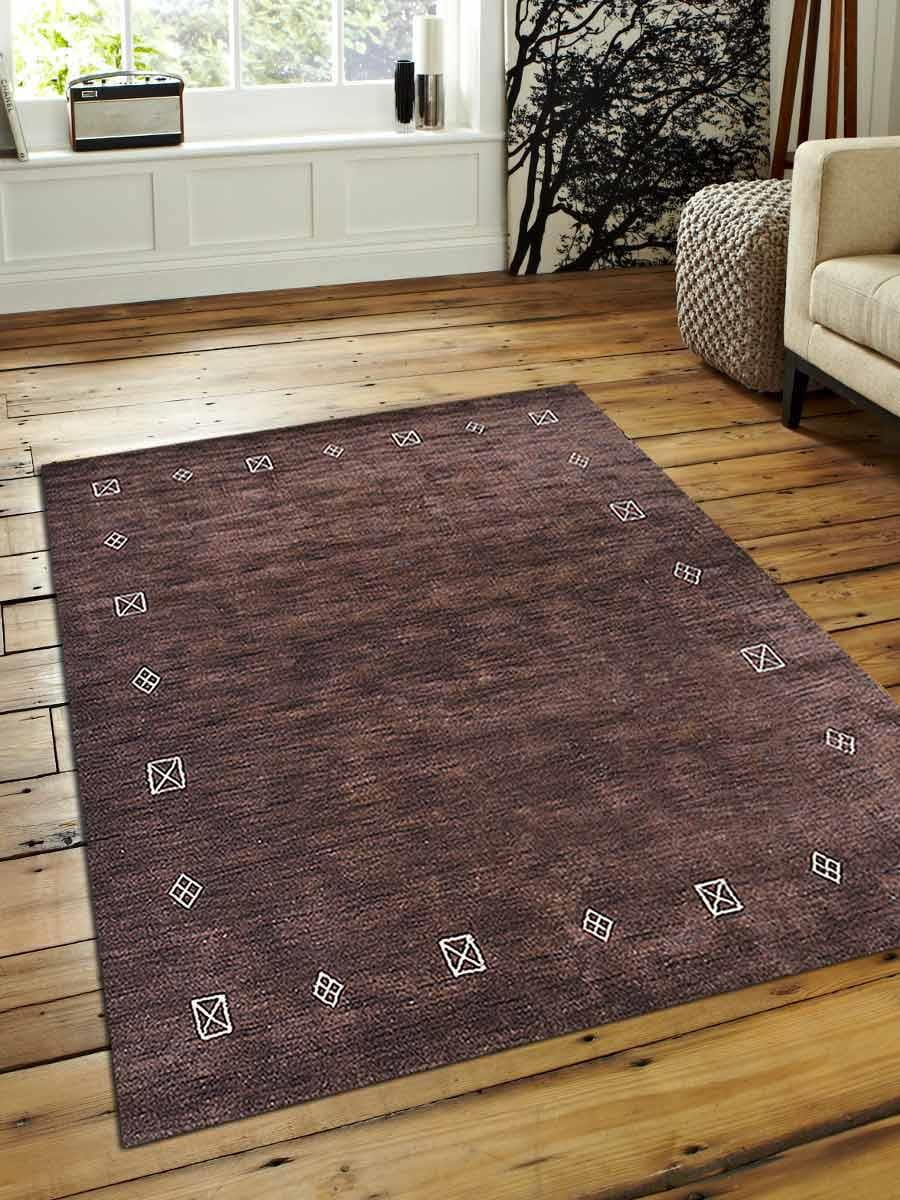 Rugsotic Carpets Hand Knotted Gabbeh Wool 8'x10' Area Rug Contemporary